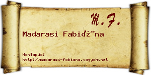Madarasi Fabiána névjegykártya
